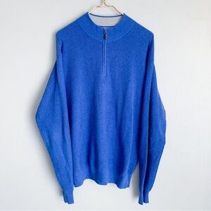 Peter Millar quarter zip 1/4 collared long sleeve knit sweater cashmere cotton
